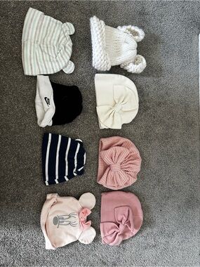 Assorted Kids Beanie Hat - Pink/White/Striped Styles